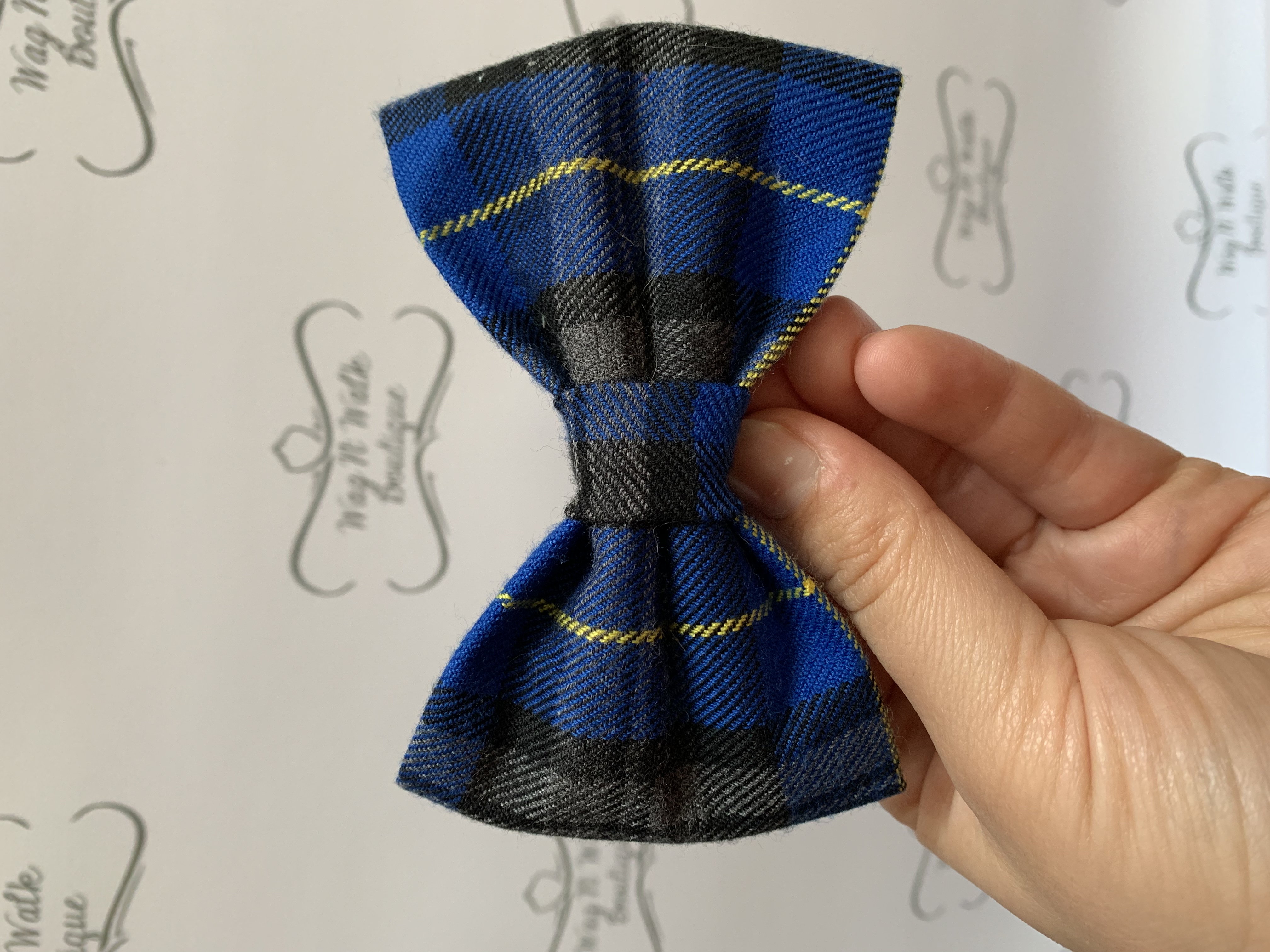 Blue Tartan Bow Tie 