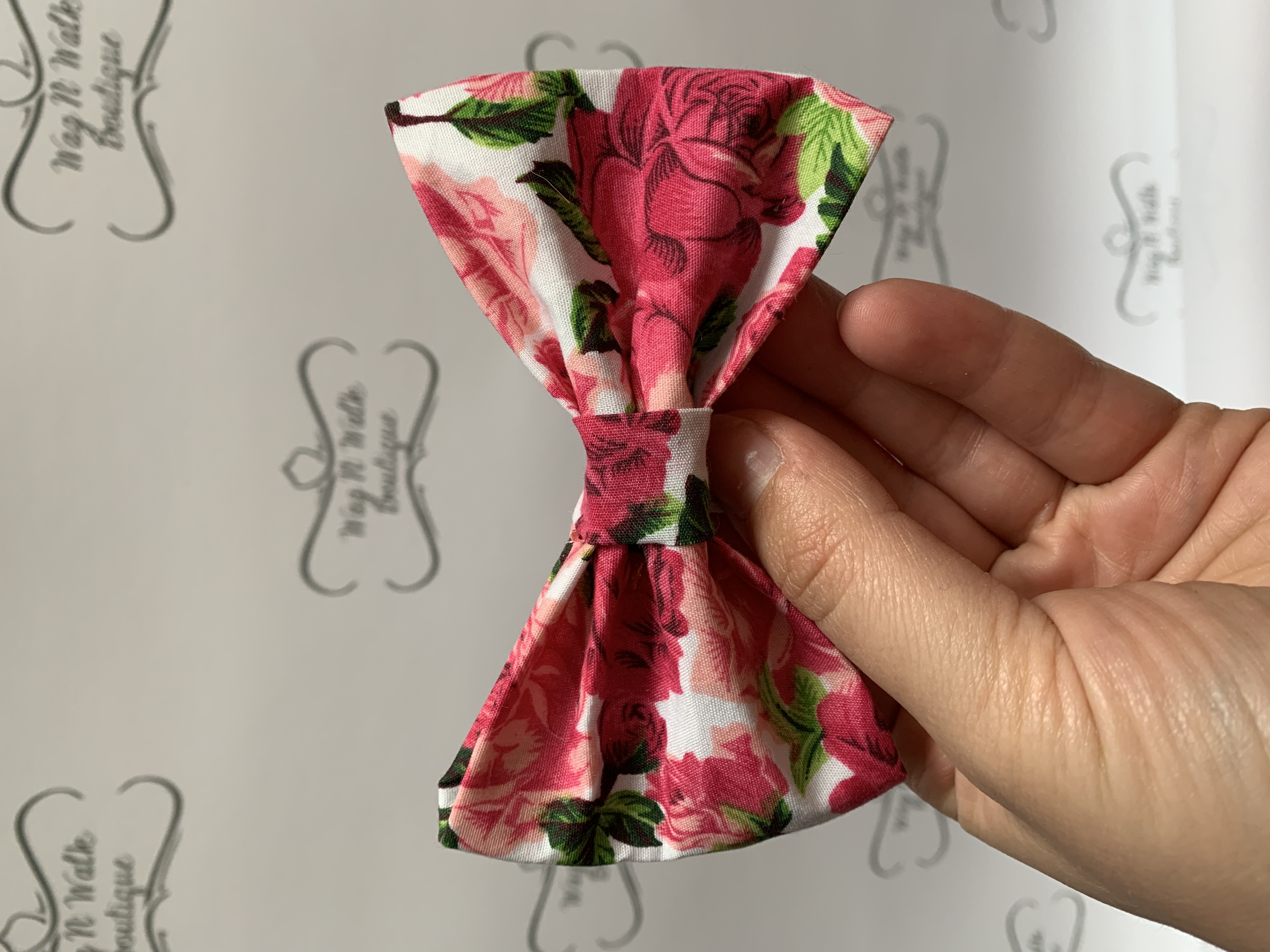 Pink Rose Bow Tie